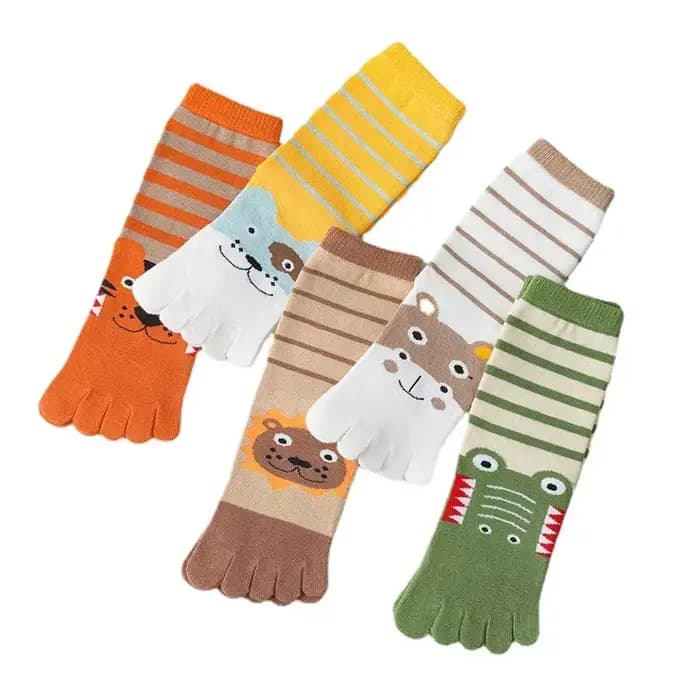 Chaussettes à orteils en coton pour enfants de 2 à 12 ans