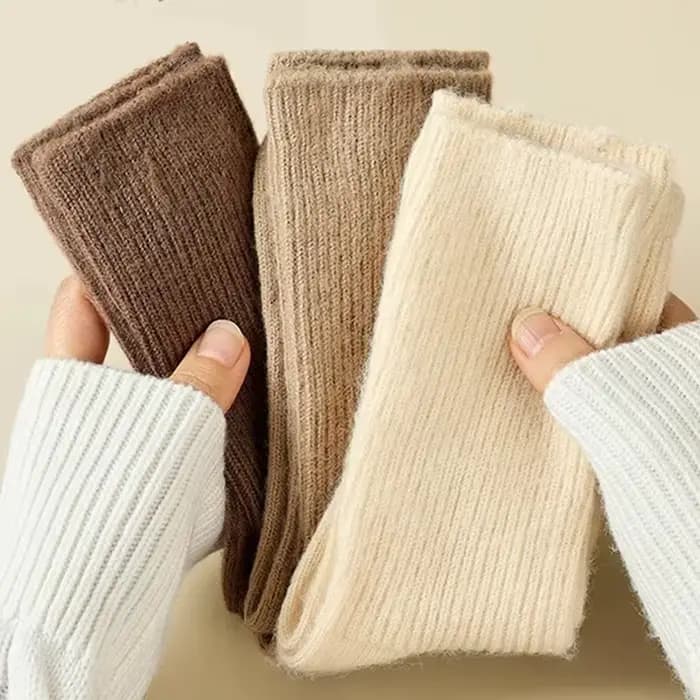 1/2 paires de chaussettes d'hiver en laine pour femmes