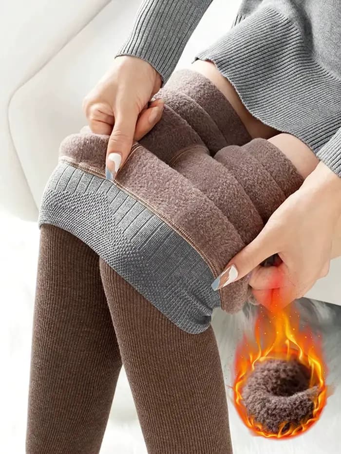 Collants longs gris chaud pour femmes