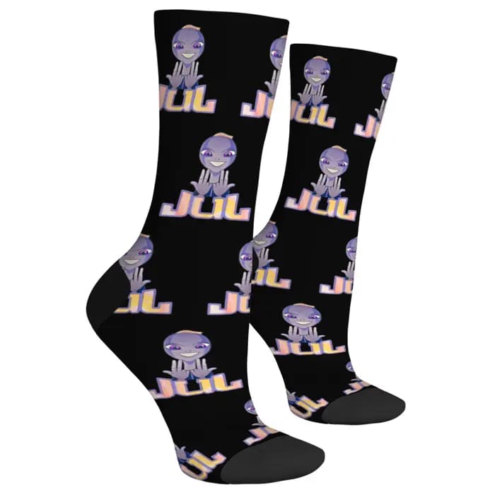 JUL rappeur français chaussettes Harajuku style rétro unisexe nouveauté drôle heureux
