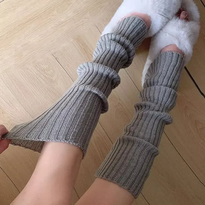 Jambières Lolita 42/52/72cm, chaussettes tricotées Y2K, couvre-pieds chaud, blanc et noir, chauffe-jambes pour femme, automne hiver, chaussettes au Crochet, manchettes de bottes