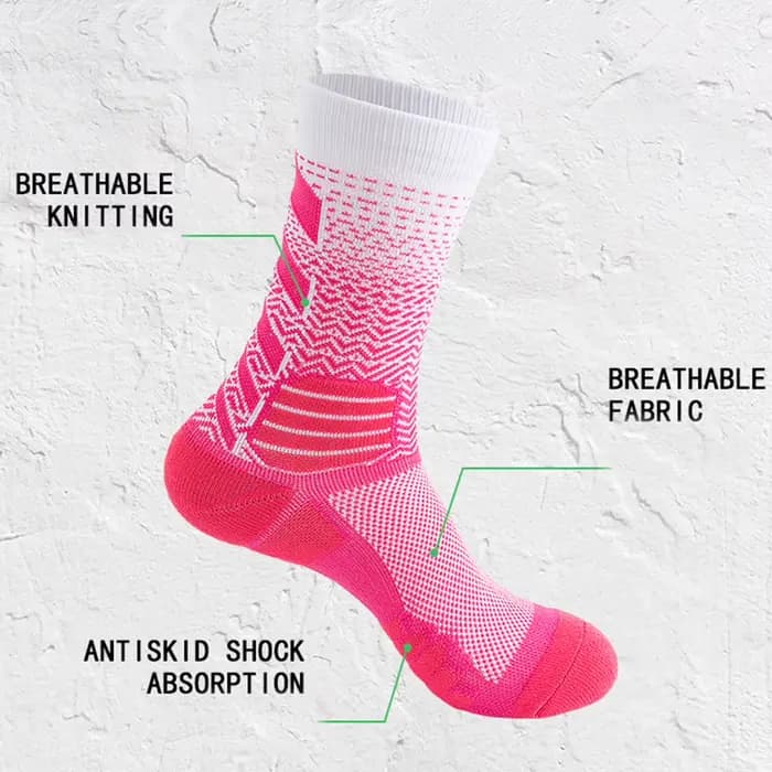 WRELS 1/2/3 paires de chaussettes de course à compression, anti-ampoules, respirantes, absorbant l'humidité, chaussettes de sport rembourrées