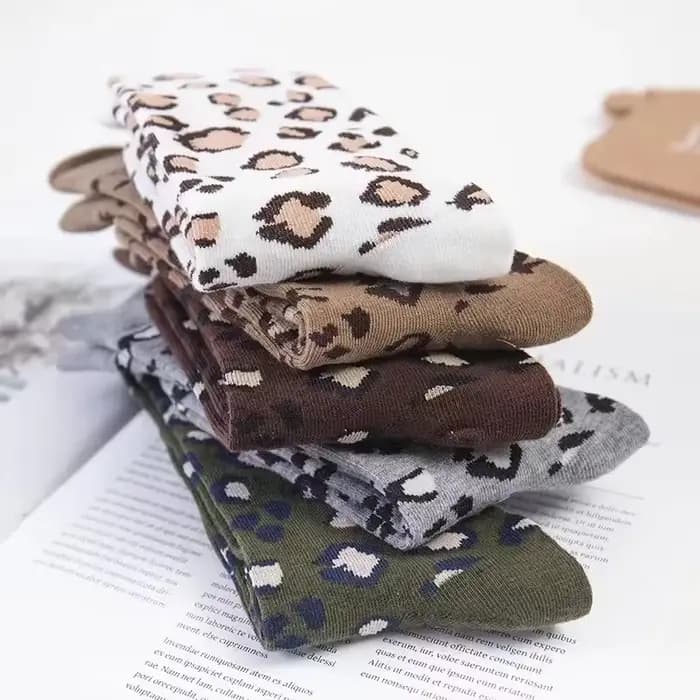 1 3 5 paires de chaussettes imprimées léopard pour femmes