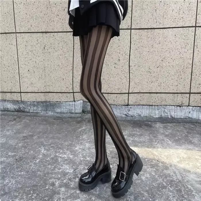 Cuisse rayée bas hauts collants Lingerie bonneterie Ultra-mince