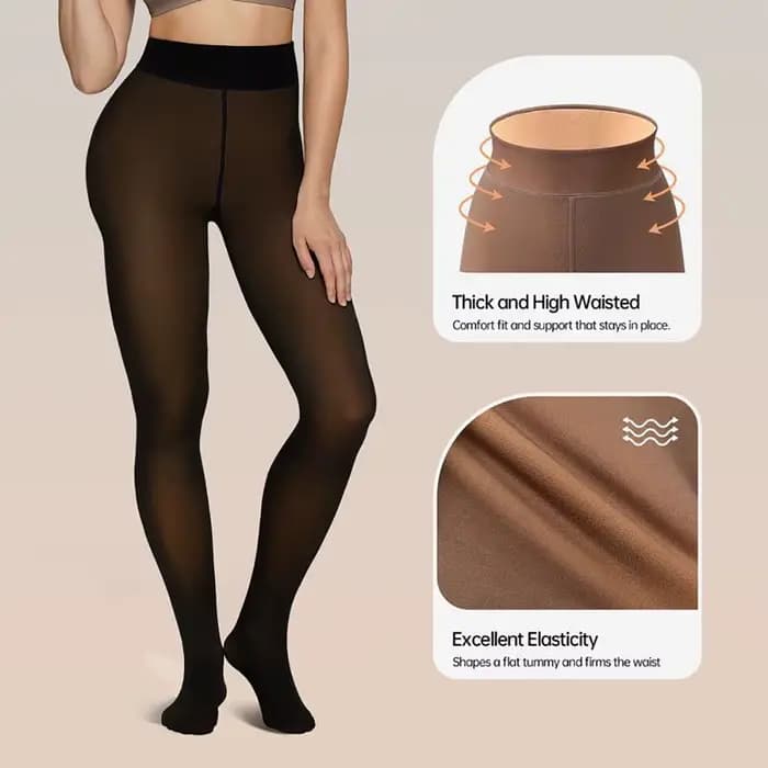 Collants doublés en polaire à une couture