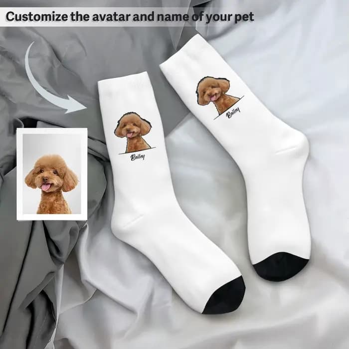 Chaussettes avatar personnalisées pour animaux de compagnie