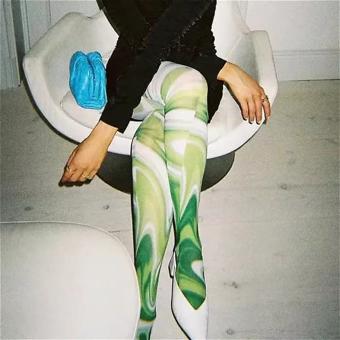 Collants élastiques imprimés graphiques pour femmes