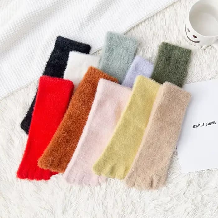 Chaussettes épaisses à cinq doigts pour femmes et filles