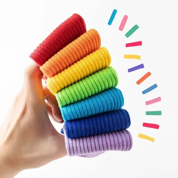 Chaussette en coton rayée pour garçons et filles