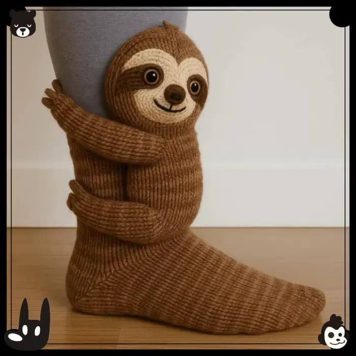  Chaussettes de sol en forme d'animal mignon tricoté en 3D