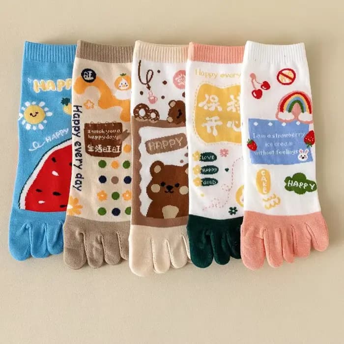Chaussettes en coton à cinq doigts pour femmes