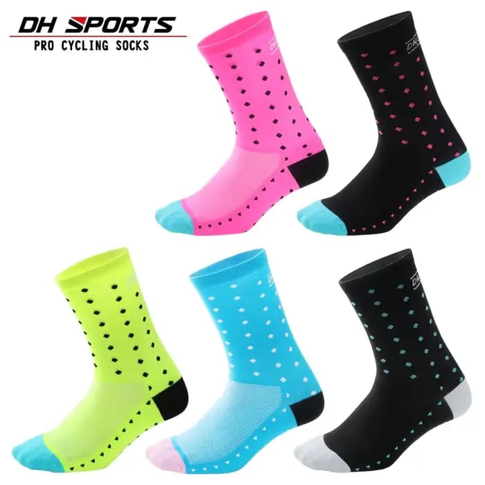 Dh Sports femmes Performance vtt chaussettes de cyclisme Guy Funky vélo de route en Nylon rayure