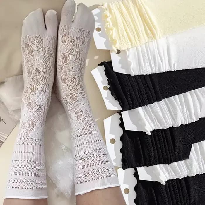 Chaussettes japonaises à bout Tabi en dentelle pour femmes