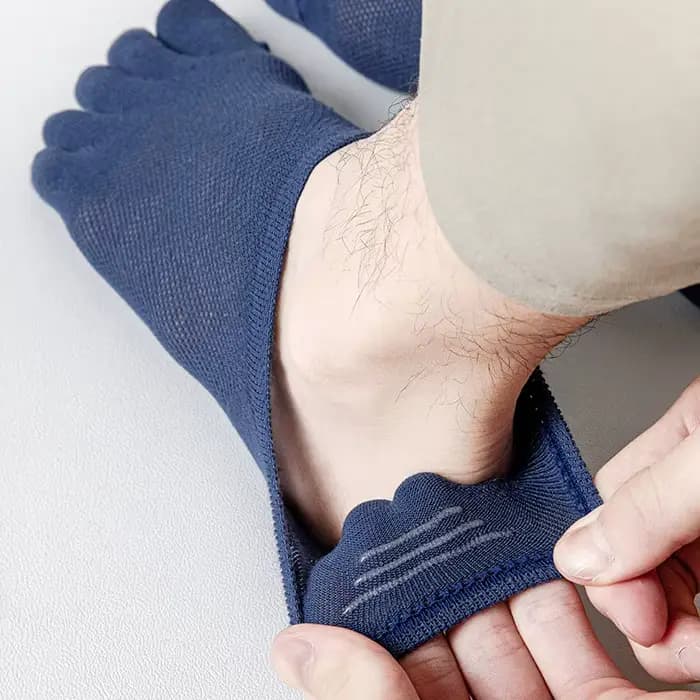 Chaussettes Homme Printemps-Été Cinq Doigts Légères Respirantes à Bout Ouvert en Coton Fin Couleur Unie Simples Vente en Gros