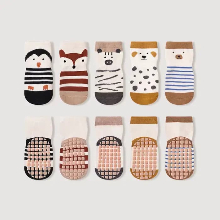 5 paires de chaussettes antidérapantes pour enfants