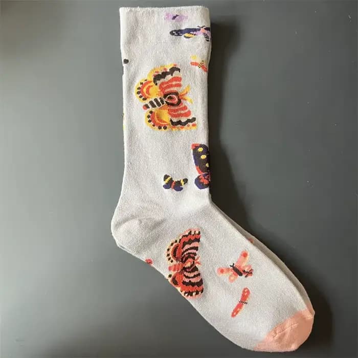 Nouvelles chaussettes mi-mollet françaises - Chaussettes pour hommes et femmes style peinture à l'huile avec un charme unique et artistique.