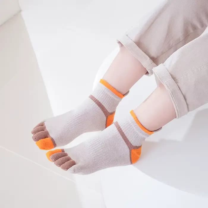 5 paires de chaussettes de cheville à cinq doigts pour enfants