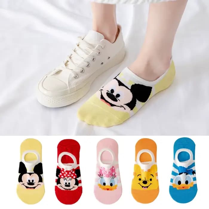 3/5 paires Disney été décontracté mignon femmes chaussettes animal dessin animé souris canard