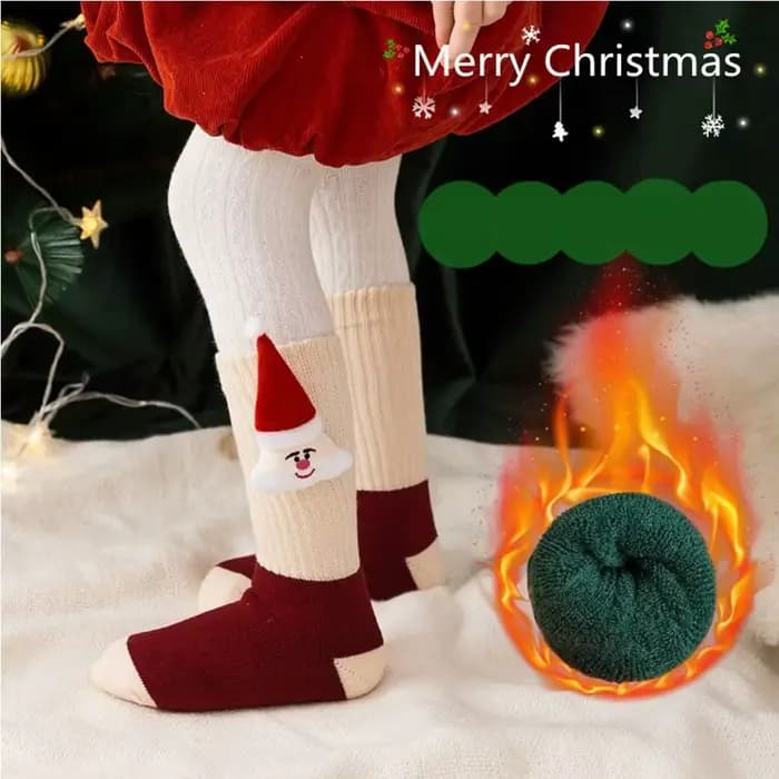 Chaussettes de noël en coton respirant pour enfants