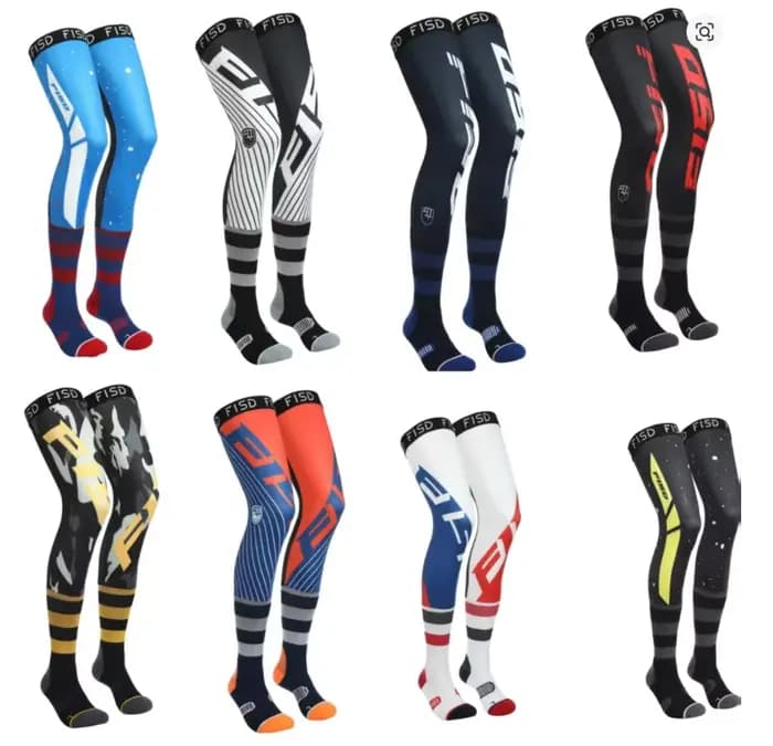 Chaussettes de moto tout-terrain FISD 2026, chaussettes de course, chaussettes de protection MX MTB ATV, chaussettes antidérapantes pour le sport, genouillères enduro