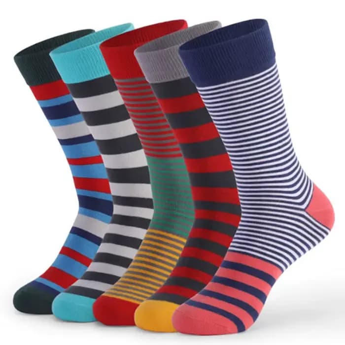 Chaussettes rayées en coton pour hommes