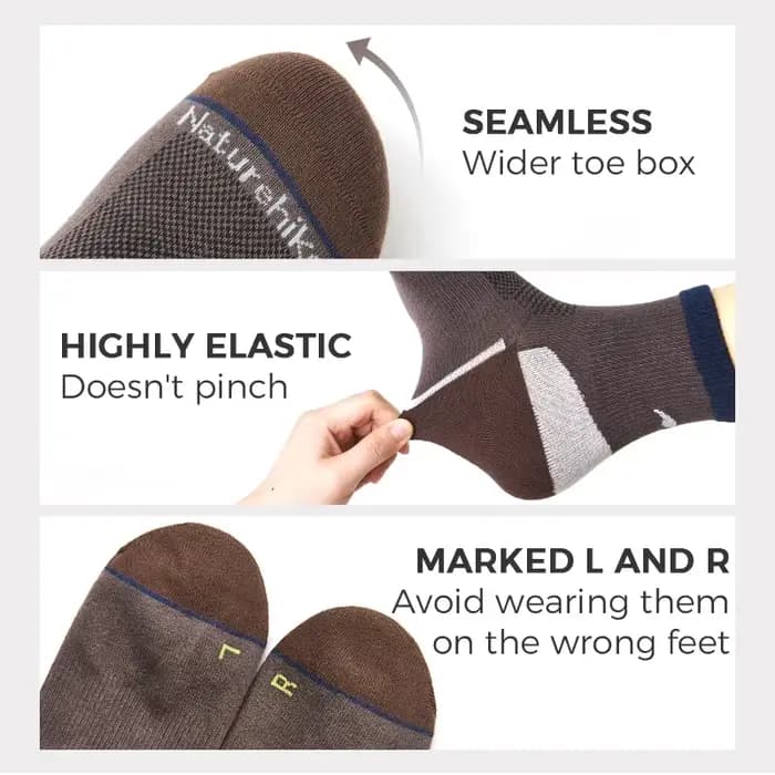 Naturehike – chaussettes de sport pour hommes et femmes, chaussettes souples à séchage rapide, résistantes à l'usure, haute élasticité, pour course à pied, randonnée, respirantes