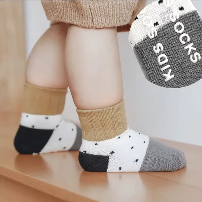 Chaussettes Antidérapantes Courtes en Coton pour Nouveau-Né Garçon et Fille