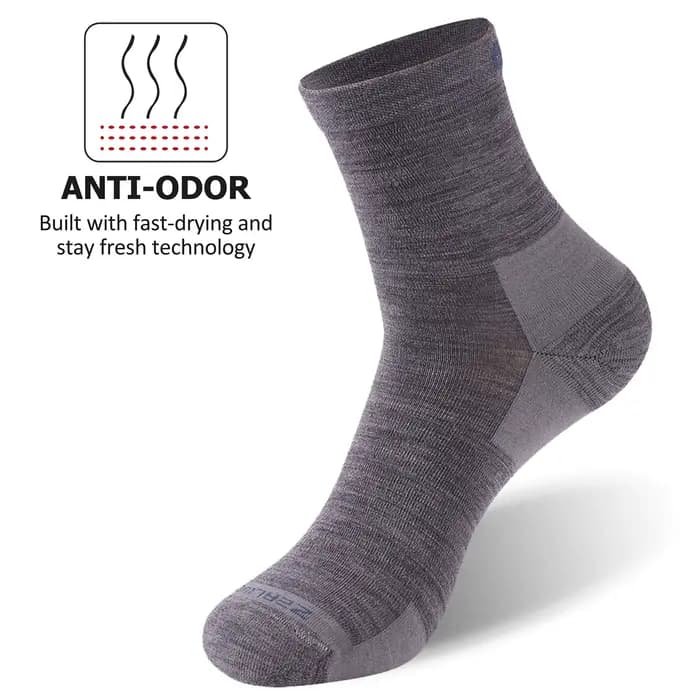 ZEALWOOD 3 paires de chaussettes de course en laine mérinos pour hommes et femmes, série Lifestyle, anti-ampoules, coussinées, ultra-légères, pour le tennis