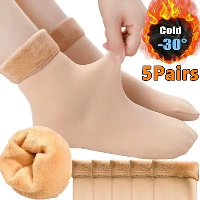 Chaussettes de neige d'hiver pour femmes et hommes, Tube moyen épais en velours, couleur unie, chaussettes de sommeil thermiques en cachemire