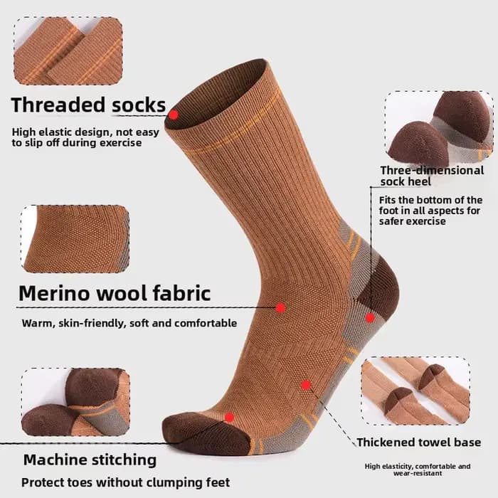 Chaussettes en laine mérinos pour hommes et femmes