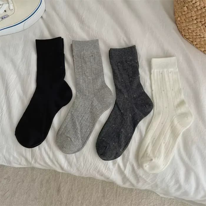 Chaussettes mi-tube en maille fine pour femmes et filles