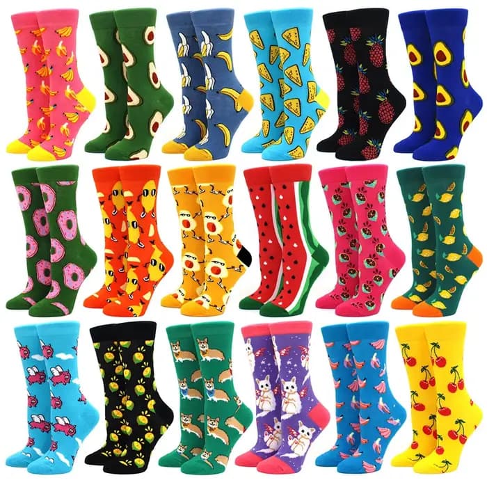1 paire offres spéciales chaussettes drôles femmes décontracté dessin animé fruits banane avocat citron oeuf Cookie
