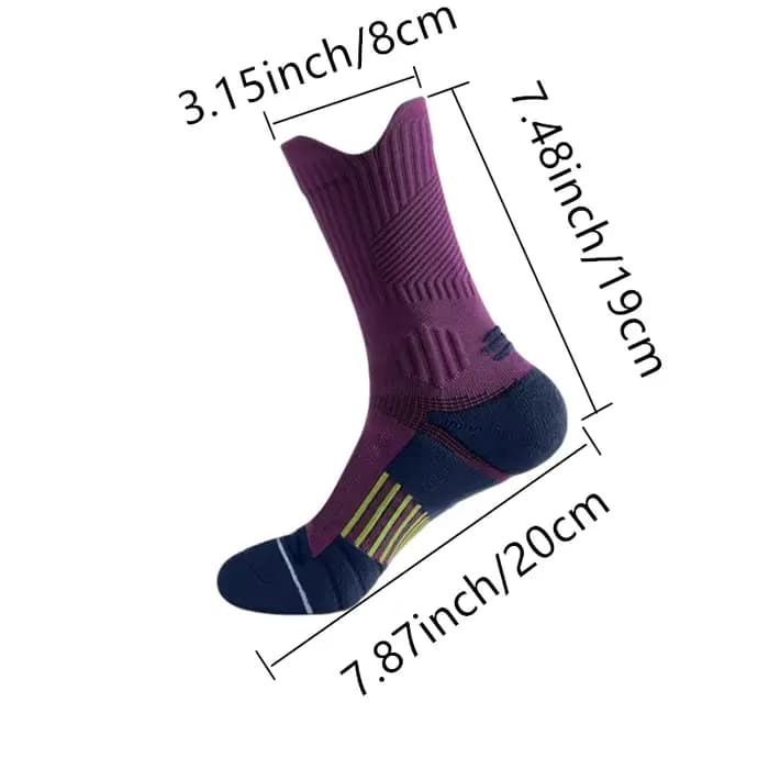 5 paires de chaussettes de sport professionnelles à haute élasticité et fond de serviette rembourré