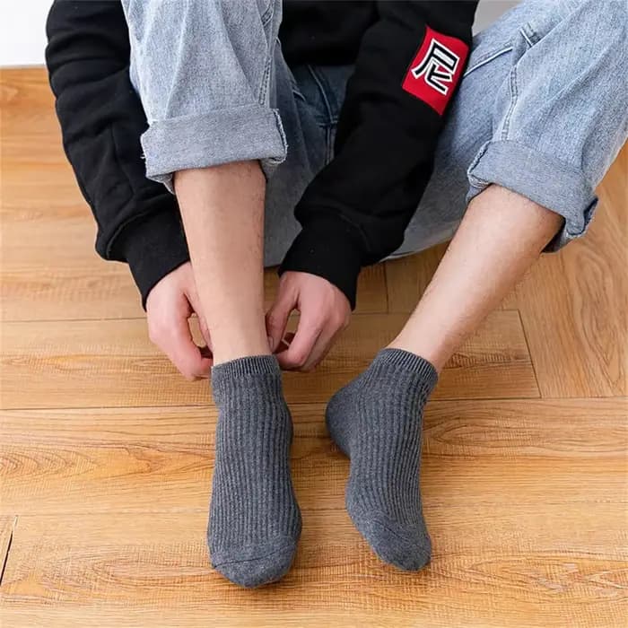 5 paires de chaussettes en coton côtelé pour hommes et femmes