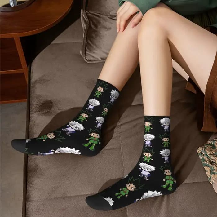 Chaussettes à tube moyen Hunter X Hunter pour hommes et femmes
