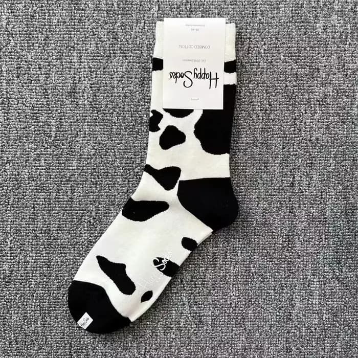 Taille 36-40 personnalité des femmes adultes quatre saisons épais mi-tube chaussettes couleur artistique à pois pur
