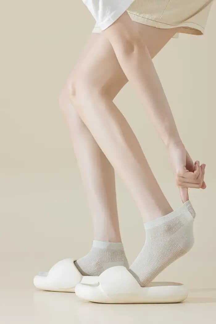 Chaussettes courtes en fibre de bambou pour femmes