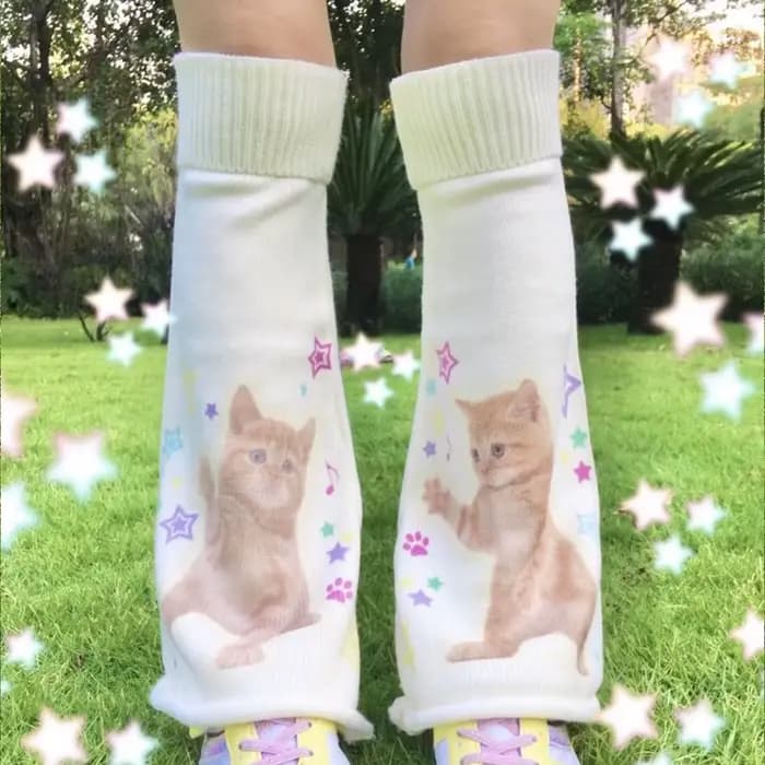 Jambières Kawaii Cat Cartoon Pys Socks