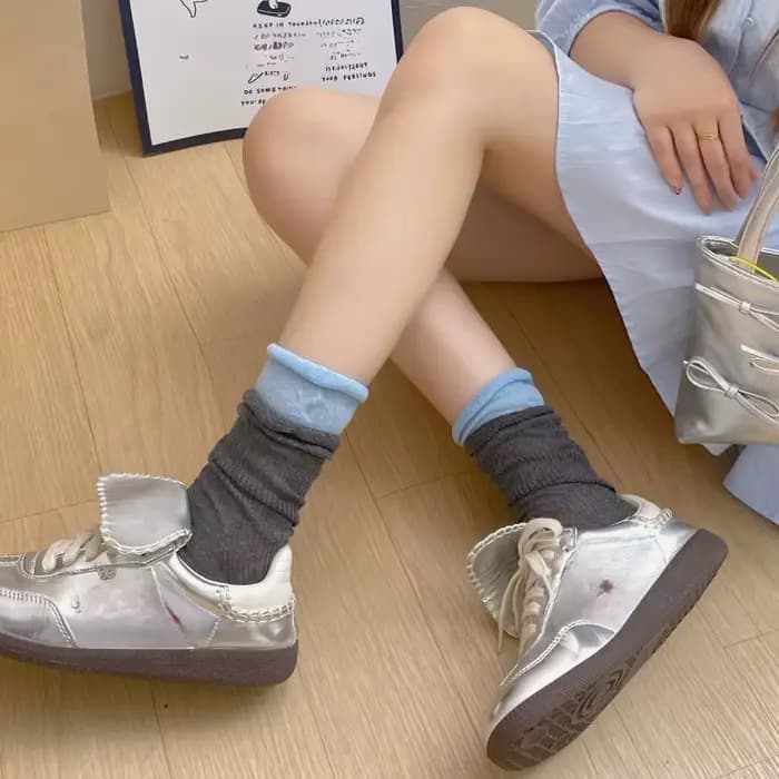 Chaussettes mi-mollet en coton pur sans couture