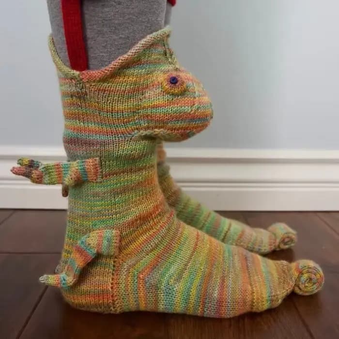 Chaussettes pour femmes créatives mi Tube Animal chaussette drôle dessin animé tricot Crocodile