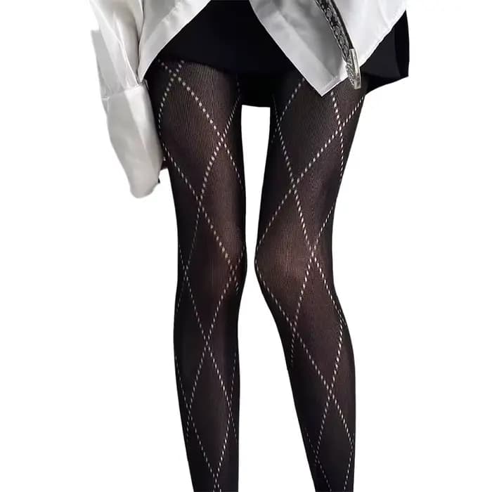 Nouveau design Collants sexy pour femmes à motif losanges, collants de base