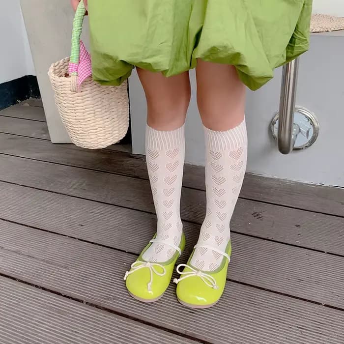 Chaussettes d'été ajourées en forme de cœur pour filles