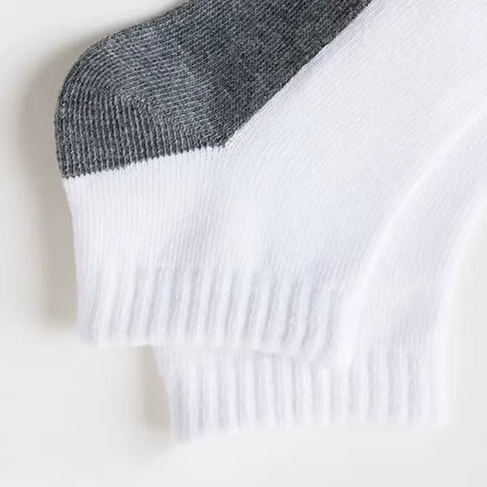 12 paires de chaussettes courtes basique pour enfants - design blanc et gris