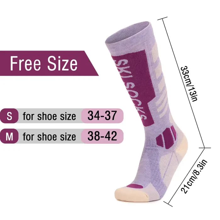 Chaussettes hautes thermiques en laine mérinos pour femmes