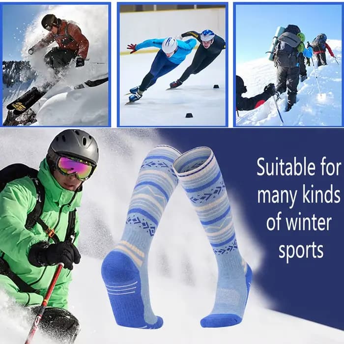 1 paire de chaussettes de Ski d'hiver en laine pour femmes