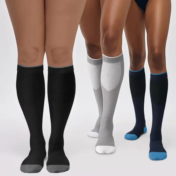 1 paire de chaussettes de compression 20-30 MMHg pour femmes et hommes - Meilleur soutien pour la circulation