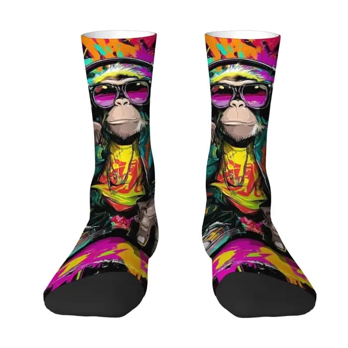 Chaussettes pour hommes Street Graffiti Hip-Hop Monkey