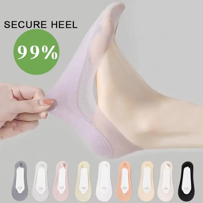 5 paires de chaussettes invisibles pour femmes, chaussettes d'été fines antidérapantes, coupe basse, en soie glacée, pour talons hauts, plates, solides, sans présentation