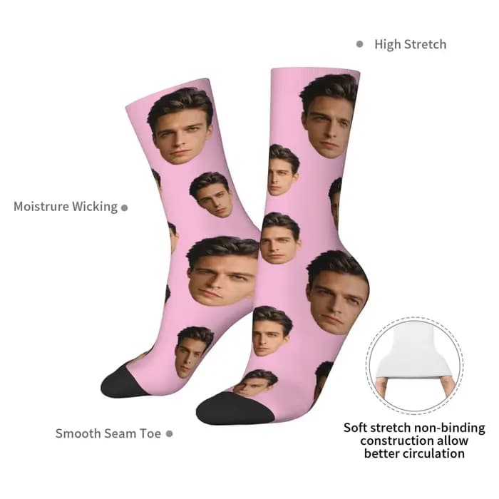 Chaussettes personnalisées avec avatar pour hommes et femmes
