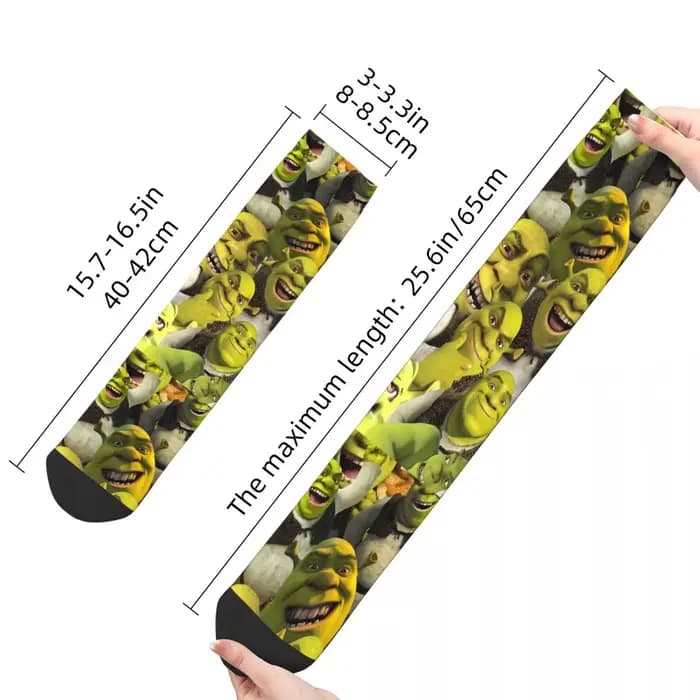 Chaussettes Hip-Hop Shreks Memes pour femmes et hommes
